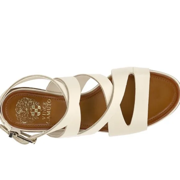 Women's Cream Block Heel Sandals