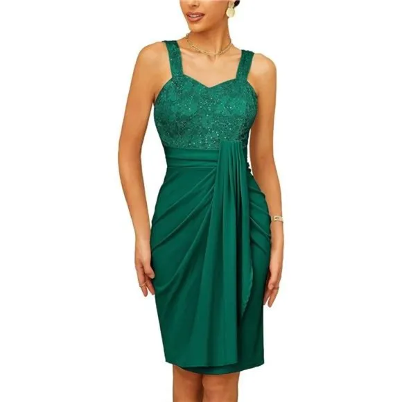 Women's Dress for Cocktail Pary Club Dark Green