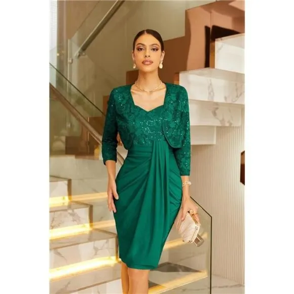 Women's Dress for Cocktail Pary Club Dark Green