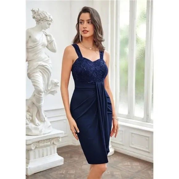 Women's Dress for Cocktail Pary Club Navy Blue