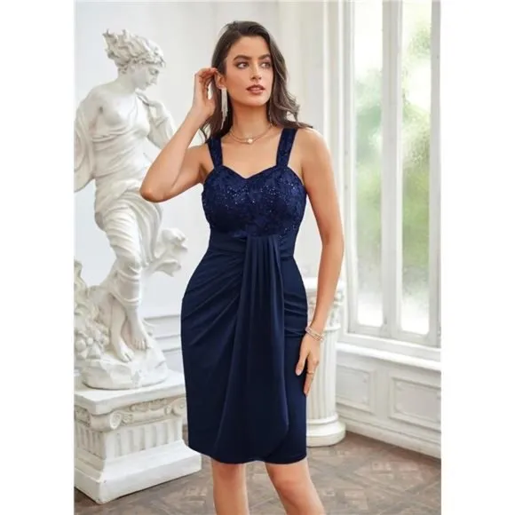 Women's Dress for Cocktail Pary Club Navy Blue