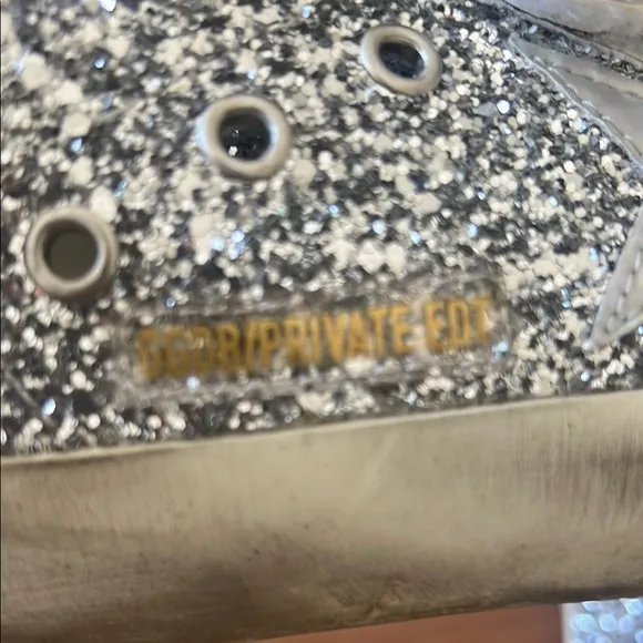 Women’s Golden Goose Glitter Sneakers - Silver