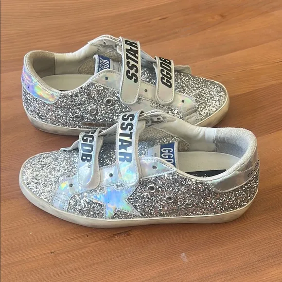 Women’s Golden Goose Glitter Sneakers - Silver