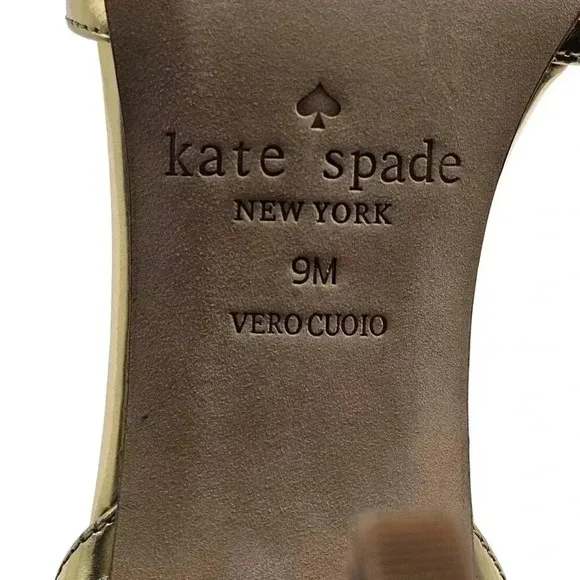 Women's - Kate Spade Gold and Silver Glitter Open Toe Heels, Size 9