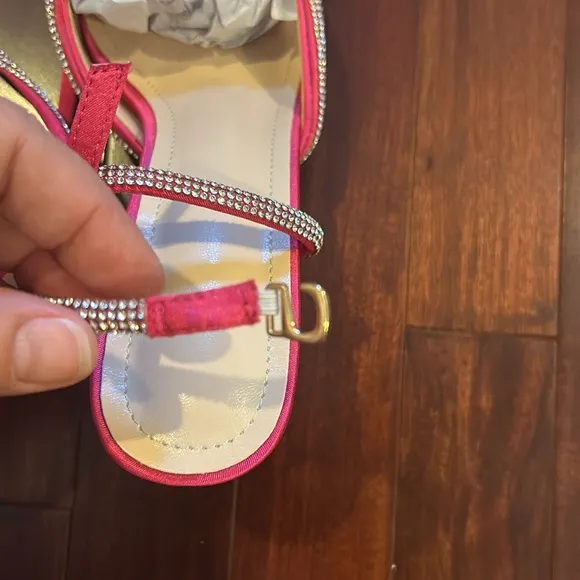 Women’s Lace Up Mid Heel Pink Rhinestone Ankle Pump