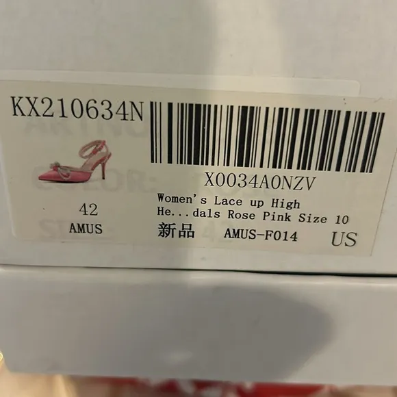 Women’s Lace Up Mid Heel Pink Rhinestone Ankle Pump