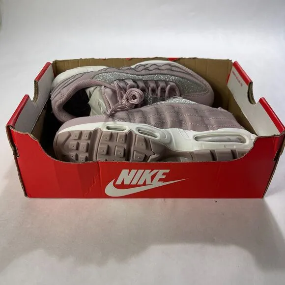 Womens Nike Air Max 95 Size 5.5 Shoes Rose Glitter Sparkle AT0068 600 NEW