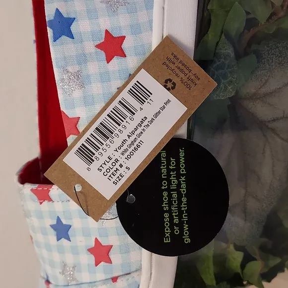 Womens Patriotic Toms Alpargata Glow in the Dark Stars