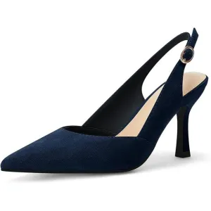 Women's Slingback Kitten Heels Closed Pointed Toe Wedding Party Dress Pumps Shoe