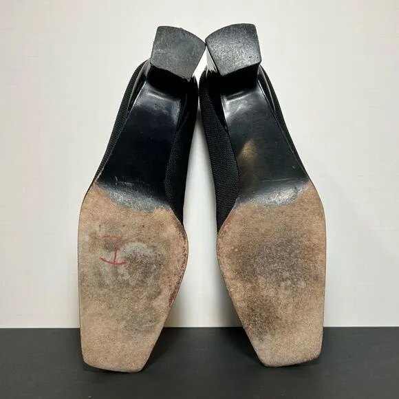 Womens STUART WEITZMAN Black Square Toe Block Heel Pumps / Size 7 Medium