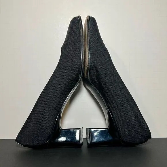 Womens STUART WEITZMAN Black Square Toe Block Heel Pumps / Size 7 Medium