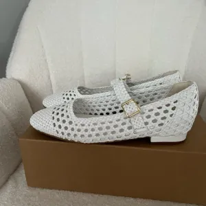 Women's White Woven Shoes