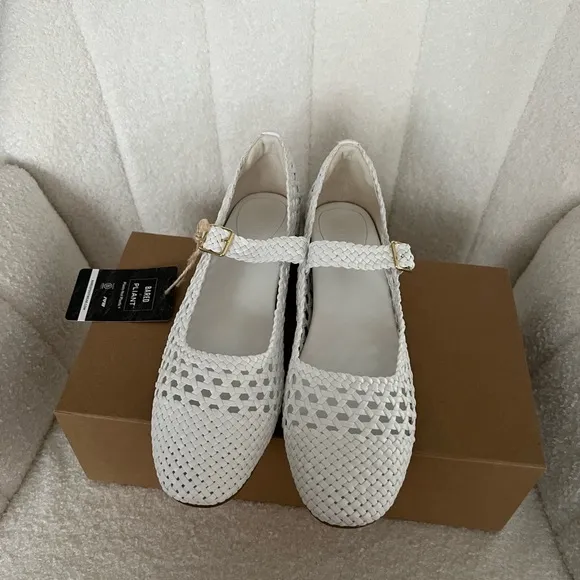 Women's White Woven Shoes
