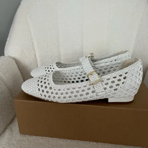 Women's White Woven Shoes
