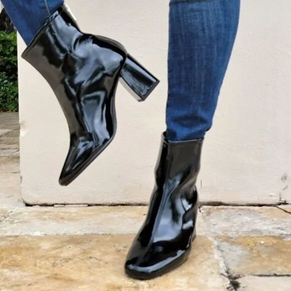 Women's Black PAT Ankle Square Toe Booties