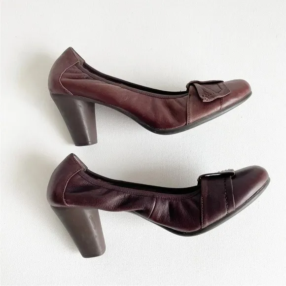 Wonders  Women's Pumps Slip On Heel Shoes Brown Leather  37  US 6.5/ 7 Spain