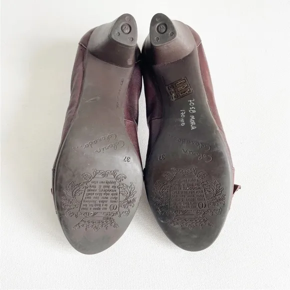 Wonders  Women's Pumps Slip On Heel Shoes Brown Leather  37  US 6.5/ 7 Spain
