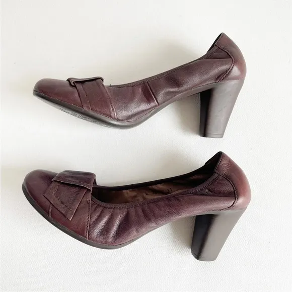 Wonders  Women's Pumps Slip On Heel Shoes Brown Leather  37  US 6.5/ 7 Spain