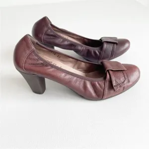 Wonders  Women's Pumps Slip On Heel Shoes Brown Leather  37  US 6.5/ 7 Spain