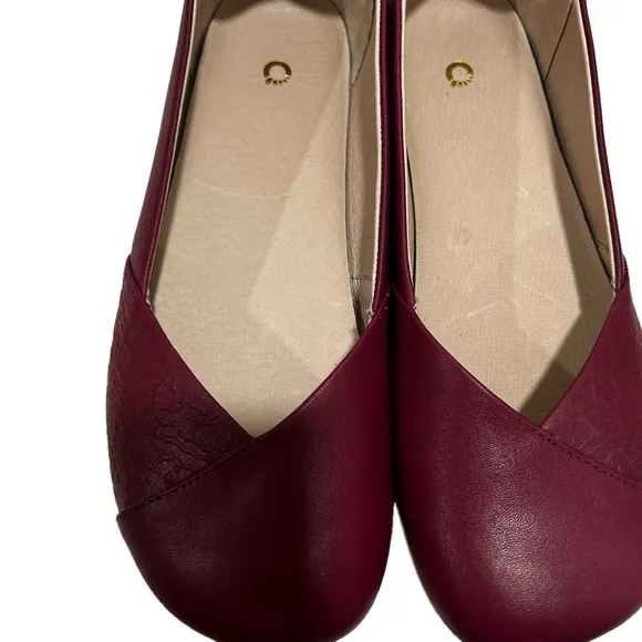 Xeroshoes Flats raspberry genuine Leather upper wide toe size 9.5W NWOT