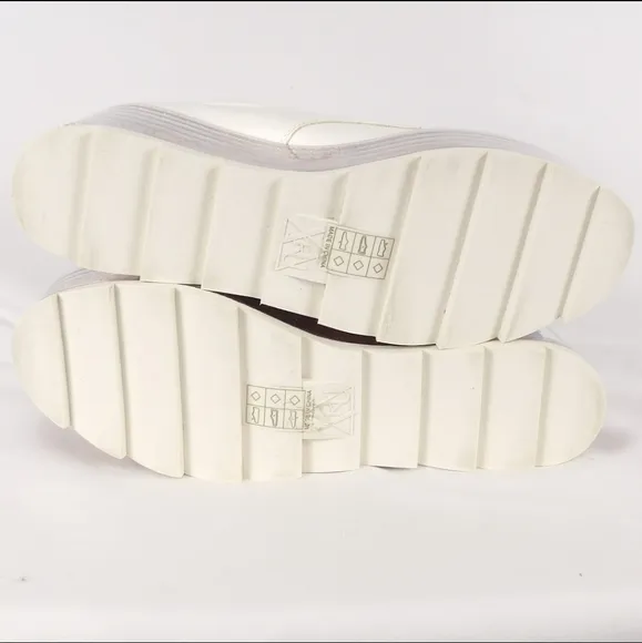 YRU Women's Size 8 White Oxford transparent REFILLABLE Platform Shoes