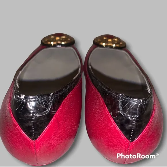 YSL Dark Red Wine and Black Pumps