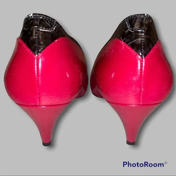 YSL Dark Red Wine and Black Pumps