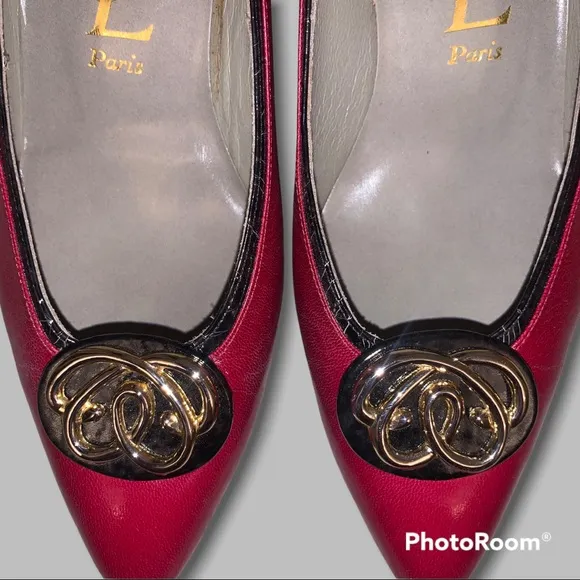 YSL Dark Red Wine and Black Pumps