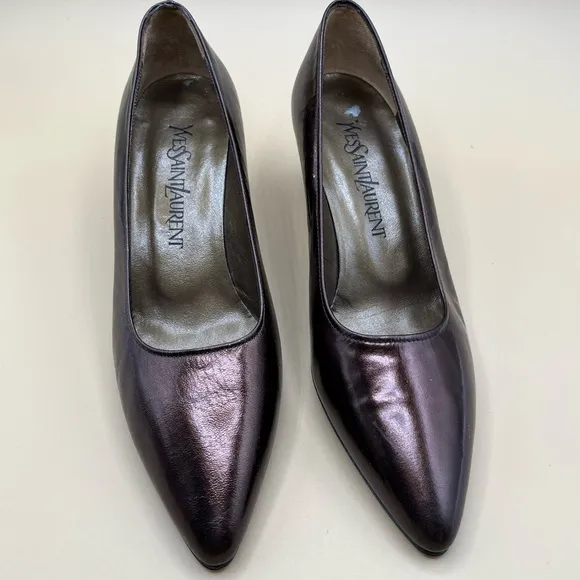 Yves Saint Laurent Metallic Brown Pumps Size 6.5