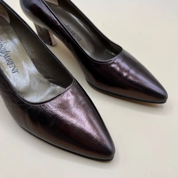 Yves Saint Laurent Metallic Brown Pumps Size 6.5