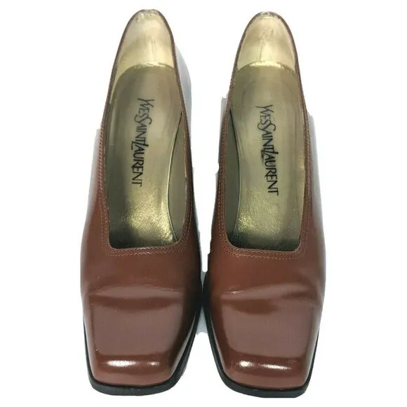 Yves Saint Laurent Womens Brown Leather Pumps 8.5N