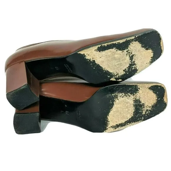 Yves Saint Laurent Womens Brown Leather Pumps 8.5N