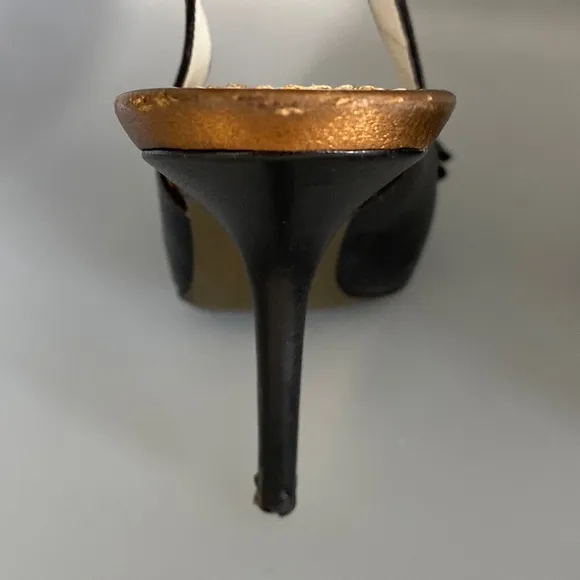 Yves St. Laurent Black Slingback Pumps Heels Shoes