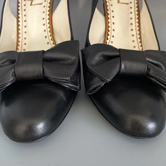 Yves St. Laurent Black Slingback Pumps Heels Shoes