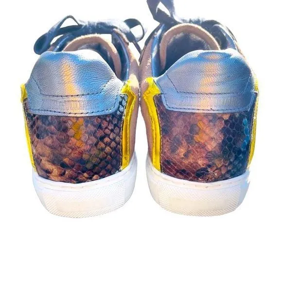 Zadig &amp; Voltaire ZV1747 Nash Leather Glitter Leopard Sneakers Shoes — SZ 7.5 IOB