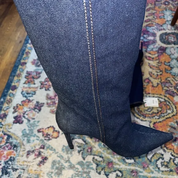 Zara denim high boots 6.5 7