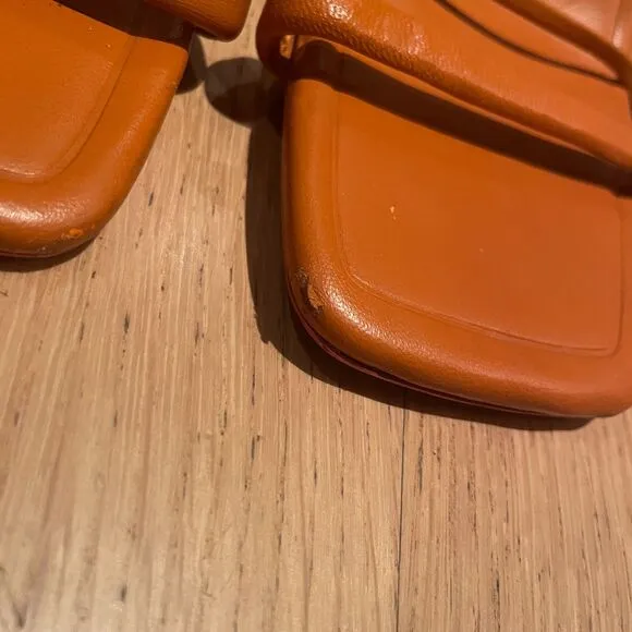 ZARA Heels Tied Lace up Strappy Sandals Orange 39 EU 8.5 US