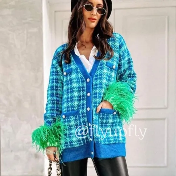 Zara * Long Cardigan Blue Size S