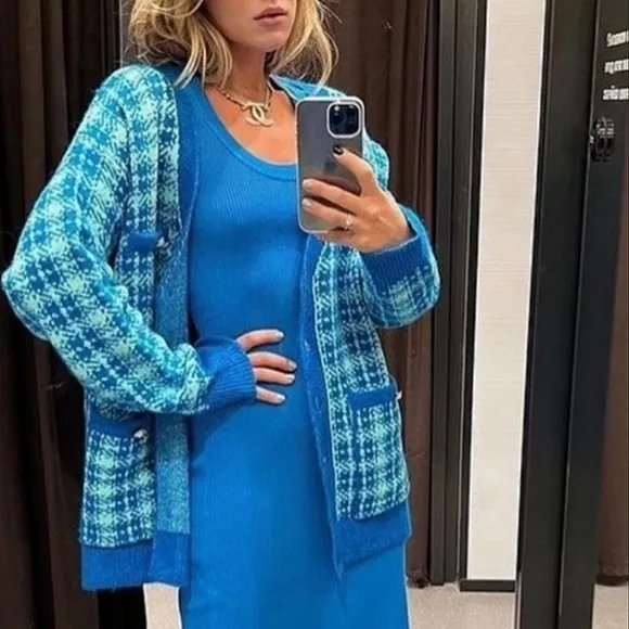 Zara * Long Cardigan Blue Size S
