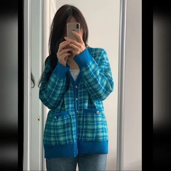 Zara * Long Cardigan Blue Size S