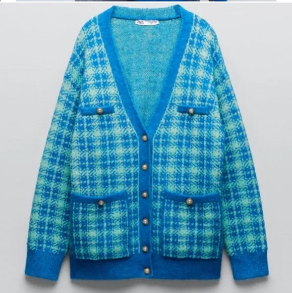 Zara * Long Cardigan Blue Size S