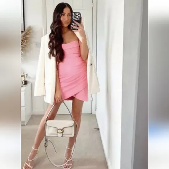 ZARA * mini skirt pink draped