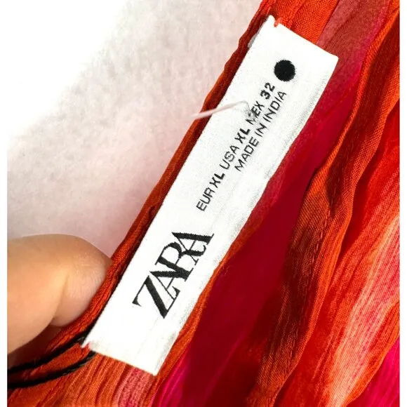 Zara V Neck Bead Appliques Tie Dye midi dress Blogger fav sz XL
