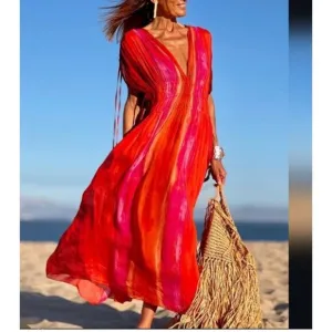 Zara V Neck Bead Appliques Tie Dye midi dress Blogger fav sz XL