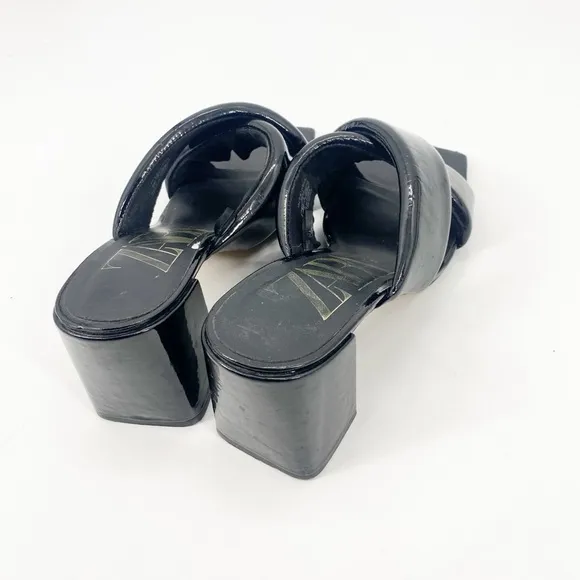 Zara Women's Block Heels Sz 7 Black Patent Leather