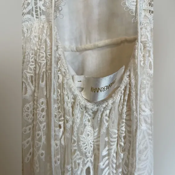 Zimmerman Silk Organza Lace White Dress