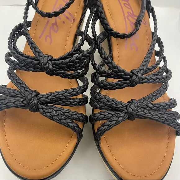 ZODIAC Shana-Espad espadrille wedge sandals leather braided strappy Size 10M