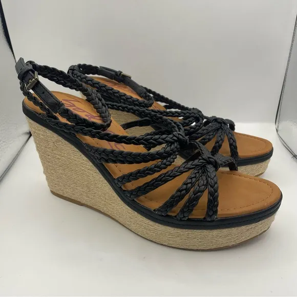 ZODIAC Shana-Espad espadrille wedge sandals leather braided strappy Size 10M