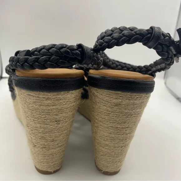 ZODIAC Shana-Espad espadrille wedge sandals leather braided strappy Size 10M