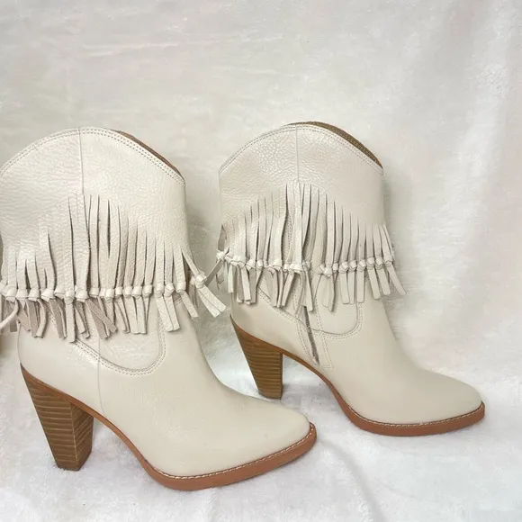 ZODIAC Womens Donna Western Boot‎ Birch Beige Leather 6.5M, ( E 534)